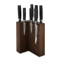 Набор из 7-и кухонных ножей на подставке из дуба, серия Zen, YAXELL, Япония, 