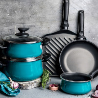 Сковорода , 18 см, сталь, стеклоэмаль, бирюзовый, серия Country M4, VITRINOR, Испания_00820500052855352974.jpg