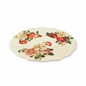 Блюдо для торта, 34 см, керамика, белый, декор, серия Regale, NUOVA CER, Италия, Блюда для торта, десерта