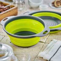 Дуршлаг складной Vegan, 20 см, пластик, силикон, салатовый, WALMER, Великобритания_00808720044645898220.jpg