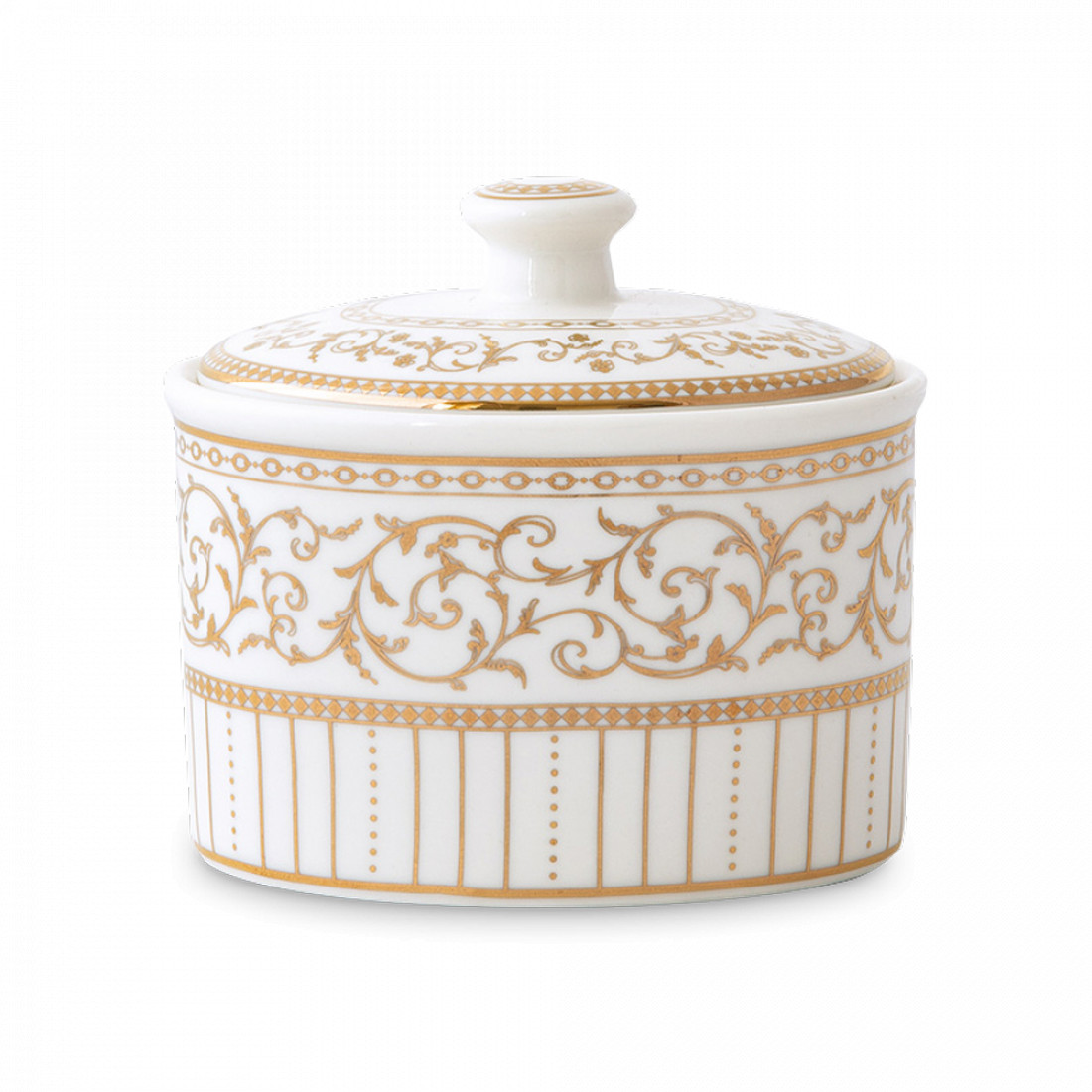 Сахарница , 300 мл, фарфор, белый, золотой, серия Golden, Pozzi Milano 1876, Италия