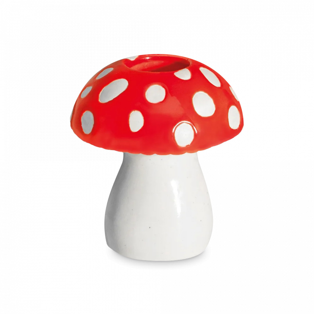 Подсвечник на одну свечу, 7.5 см, керамика, белый, серия Amanita, DOIY, Испания