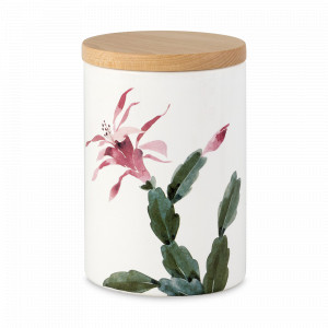 Банка для хранения сыпучих продуктов, 800 мл, керамика, дерево, декор, серия Cactus, NUOVA CER, Италия, NUOVA CER (Италия)