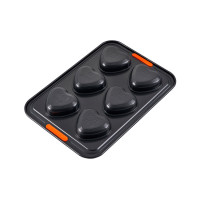 Форма для выпечки с антипригарным покрытием 6 кексов Heart, 38,7 х 26,9 х 3,3 см, сталь, черный, серия No Colour, LE CREUSET, Франция_00803920043248444786.jpg