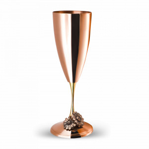 Бокал «Ромашки», 150 мл, медь, серия Летний сад, Кольчугинский Мельхиор, Россия, Бокал-флейта для шампанского