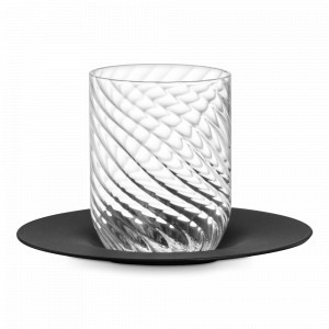 Пара кофейная для капучино, 270 мл, хрустальное стекло, цвет декора - черный, серия Twist, EISCH, Германия, EISCH (Германия)