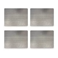 Набор из 4-х подстановочных салфеток Wood Veneer Grey, 29 х 21,5 см, ясень, серый, CREATIVE TOPS, Великобритания, 