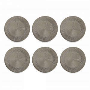 Набор из 6-ти подстановочных круглых салфеток, 38 см, полипропилен, серый, серия Patio, WO HOME, Германия, Набор плейсматов