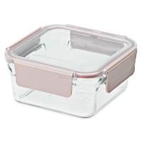Контейнер квадратный стеклянный, 1.13 л, стекло, розовый, GLASSLOCK, Корея