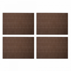 Набор из 4-х салфеток подстановочных прямоугольных, 33 х 48 см, пвх, коричневый, серия Natural, WO HOME, Германия, Natural WO HOME