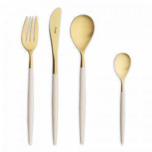 Набор столовых приборов 24 предмета MIO IVORY GOLD, нержавеющая сталь 18/10, золотистый, бежевый, серия Mio, CUTIPOL, Португалия, CUTIPOL (Португалия)