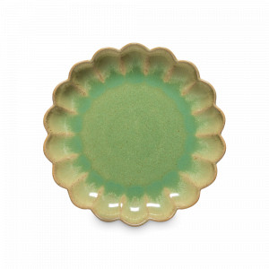 Тарелка закусочная Eucalyptus, 22 см, керамика, зеленый, бежевый, серия Marrakesh, COSTA NOVA, Португалия, Тарелки десертные