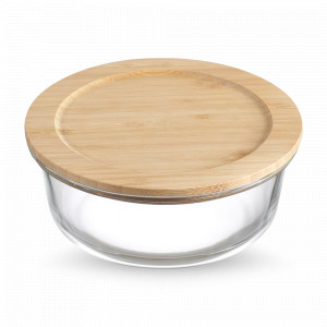 Форма для запекания и хранения с крышкой, 950 мл, боросиликатное стекло, бамбук, прозрачный, SMART SOLUTIONS, Россия, Жаропрочные формы для запекания