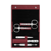 Набор маникюрный в кожаном футляре, цвет красный, 5 предметов, Classic Inox, ZWILLING J.A. HENCKELS, Германия