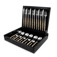 Набор столовых приборов на 6 персон, 24 предмета, белая ручка, серия GOA matte ivory, CUTIPOL, Португалия_00802510063867269682.jpg