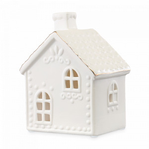 Подсвечник декоративный Trige, 16 см, фарфор, белый, золотистый, серия New Year Essential, TKANO, Китай, Предметы интерьера