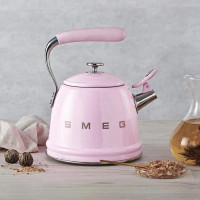 Чайник со свистком, 2.3 л, нержавеющая сталь, розовый, SMEG, Италия_00820080044068432455.jpg