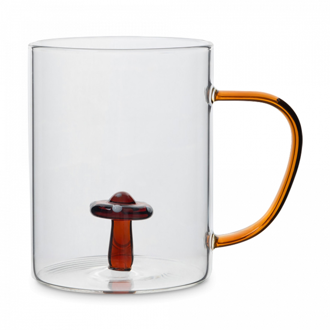 Кружка «Гриб», 400 мл, стекло, коричневая ручка, серия Autumn Forest, ANNA LAFARG, Китай