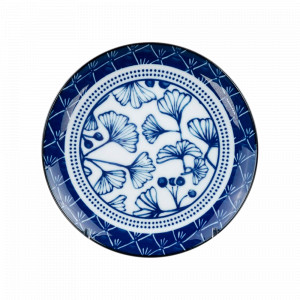 Тарелка закусочная Gingko, 20.6 см, фарфор, белый, синий, серия Flora Japonica, TOKYO DESIGN, Нидерланды, Тарелки синие