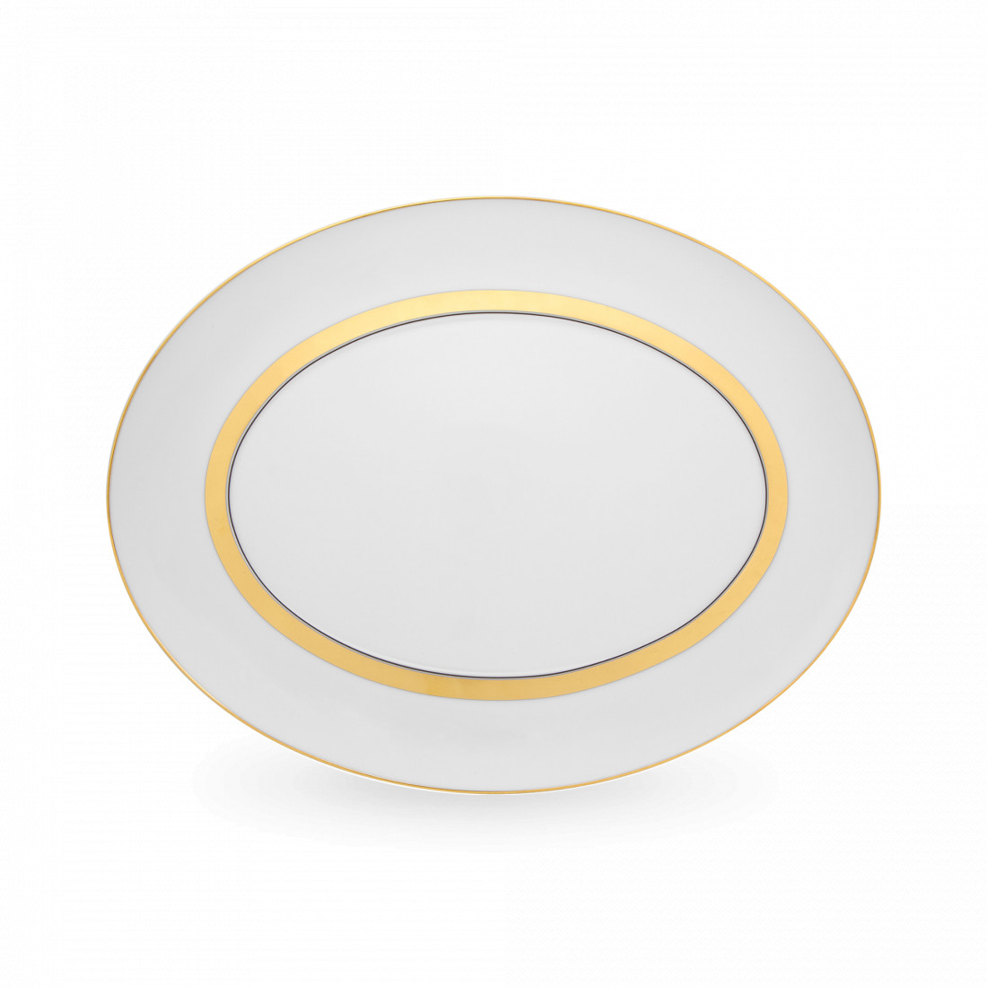 Блюдо овальное, 34.5 х 26.5 см, фарфор, белый, золотой, серия Domo Gold, VISTA ALEGRE, Португалия