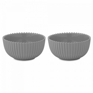 Набор из 2 салатников, 12 см, 300 мл, фарфор, темно-серый, серия Edge, TKANO, Россия, Наборы тарелок для кухни