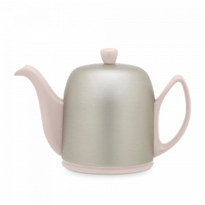 Чайник заварочный с колпаком, 1 л, фарфор, нержавеющая сталь, светло-розовый, серия Salam, GUY DEGRENNE, Франция, GUY DEGRENNE (Франция)