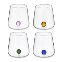 Набор из 4-х стаканов для воды/коктейлей, 400 мл, стекло, мультиколор, серия Orb, LIBERTY JONES, Россия, 