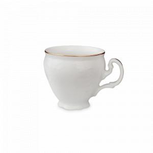 Чашка кофейная, 90 мл, фарфор, белый, золотой, серия Белый узор, BERNADOTTE, Чехия, Белый узор BERNADOTTE