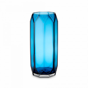 Ваза настольная, 32 см, стекло, голубой, серия Дальян, DECOR DE TABLE, Россия, Стеклянные вазы для цветов