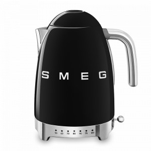 Чайник электрический с регулируемой температурой, 1,7 л, нержавеющая сталь, пластик, 27,5 х 22,6 х 17,1 см, черный, SMEG, Италия, SMEG (Италия)