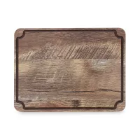 Доска для сервировки и нарезки с желобом, 33 x 25 см, дуб мореный, композитный материал, серия Surface, ComposeEat, Россия, 