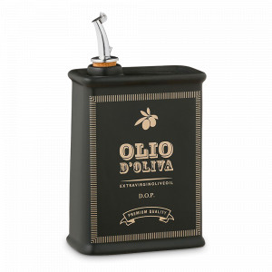 Бутылка для масла, 500 мл, керамика, черный, декор, серия Oliere Vintage, NUOVA CER, Италия, NUOVA CER (Италия)