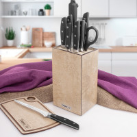 Подставка универсальная для кухонных ножей, 12х12х24 см, порфир кремовый, композитный материал, серия Fashion, ComposeEat, Россия_00813620065742213782.jpg