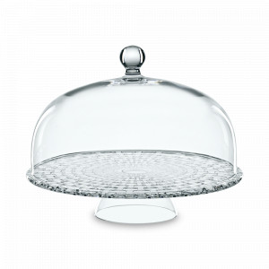 Тортница на ножке с крышкой BOSSA NOVA для пирожных, диаметр: 32 см, материал: хрустальное стекло, NACHTMANN, Германия, NACHTMANN (Германия)