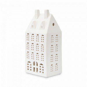 Декор новогодний Домик с подсветкой Aalborg, 21.6 см, фарфор, белый, серия New Year Essential, TKANO, Россия, Декор для дома TKANO