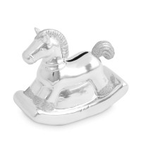 Копилка Лошадка-качалка, 13 см, фарфор, серебристый, серия Horse, ANNA LAFARG, Китай