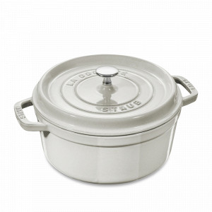Кокот круглый, 3,8 л, 24 см, чугун, цвет: белый трюфель, серия La Cocotte, STAUB, Франция, STAUB (Франция)