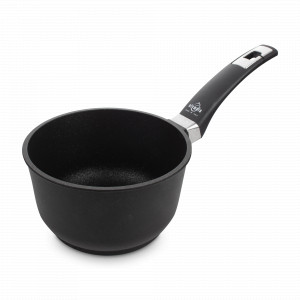 Ковш для индукционных плит с антипригарным покрытием, 16 см, 1.9 л, литой алюминий с алмазным порошком, черный, серия Diamant Plus, OLYMPIA, Италия, OLYMPIA (Италия)