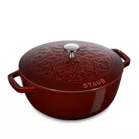 Кокот круглый «Лилия», 4,9 л, 26 см, чугун, гранатовый, серия La Cocotte, STAUB, Франция, 