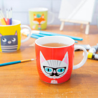 Кружка Cat Specs, 425 мл, костяной фарфор, декор, серия Barrel Mugs, KITCHEN CRAFT, Великобритания_00806140047043001554.jpg