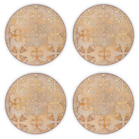Набор из 4-х подстановочных салфеток Gold Impressions, 12 см, пробка, золотистый, CREATIVE TOPS, Великобритания
