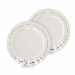 Набор из 2-х закусочных тарелок, 22 см, фарфор, белый, декор, серия Canto, TKANO, Китай, 