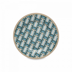 Тарелка закусочная Веер, 19.5 см, фарфор,  декор с золотистым кантом, серия Liberty, Pozzi Milano 1876, Италия, Фарфоровые тарелки