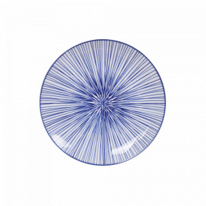 Тарелка закусочная Lines, 20.6 см, фарфор, белый, синий, серия Nippon Blue, TOKYO DESIGN, Нидерланды, Тарелки синие