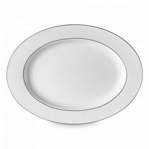 Блюдо овальное, 32 см, костяной фарфор, белый, декор, серия Белый жемчуг, NARUMI, Япония, NARUMI (Япония)