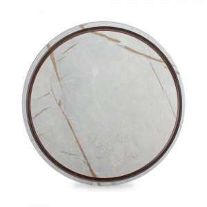 Доска круглая для нарезки и сервировки с желобом, 24 см, мраморный Грейс, композитный материал, серия Fashion, ComposeEat, Россия, НОВИНКИ