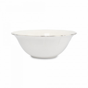 Салатник , 25 см, 2 л, фарфор, белый с серебристым кантом, серия Dynasty, ANNA LAFARG, Китай, Dynasty ANNA LAFARG