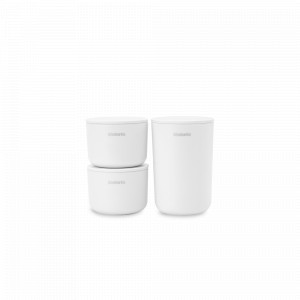 Набор контейнеров с крышками, 3 предмета, пластик, белый, серия ReNew, BRABANTIA, Бельгия, ReNew BRABANTIA