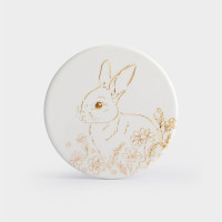 Подставка под кружку, 11 см, керамика, пробка, белый, декор, серия Bunny, ANNA LAFARG, Китай_00822240000018551847.jpg