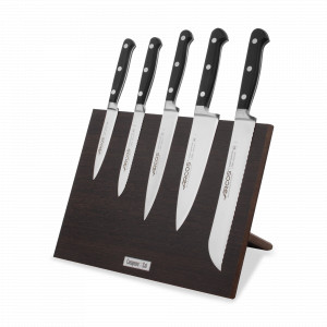 Набор кухонных ножей, 5 штук, на магнитной композитной подставке ComposeEat (венге), серия Opera, ARCOS, Испания, Наборы кухонных ножей Arcos
